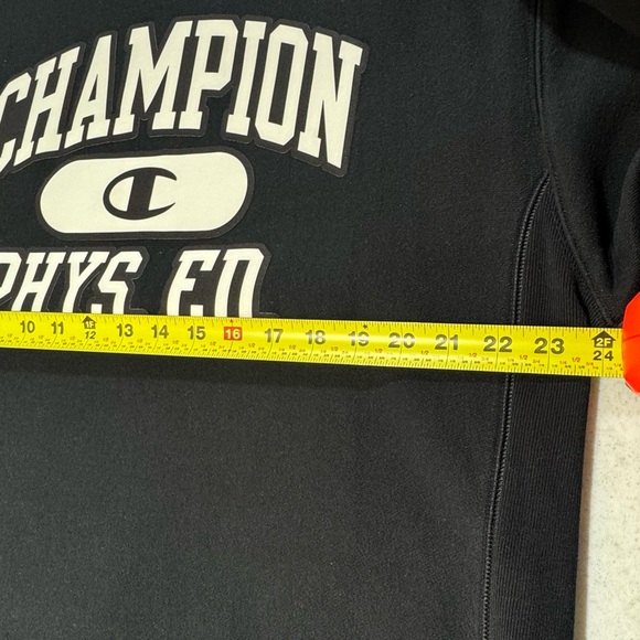 Champion Reverse Weave Sweatshirt Mens Large Relaxed Crewneck Black Oversized - Picture 8 of 8
